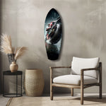 Motorcycle Speed Rain Close-Up Tempered Glass Wall Art.