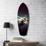 Motorcycle Racer Speed Lines Tempered Glass Wall Art.