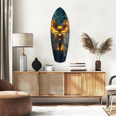 Golden Eagle Wings Motorcycle Fire Glass Wall Art.
