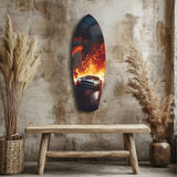 Dragon Sports Car Fire Tempered Glass Wall Art.