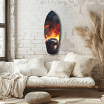 Dragon Sports Car Fire Tempered Glass Wall Art.