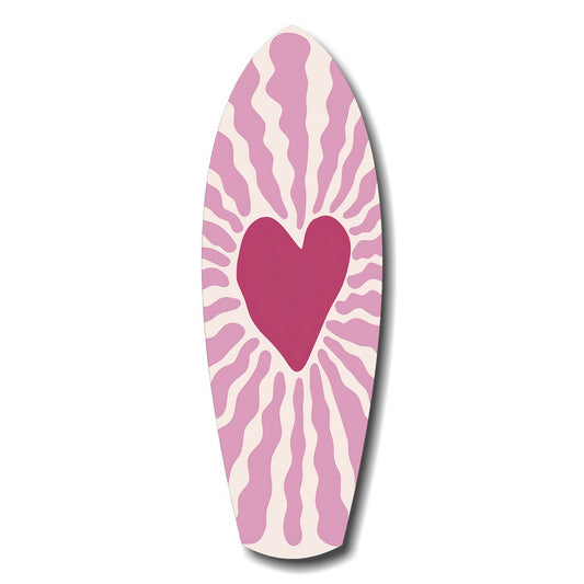 Pink Heart Burst Minimal Glass Wall Art.