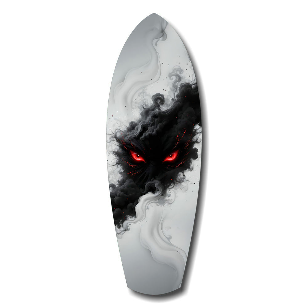 Smoke Beast Red Eyes Dark Fantasy Glass Wall Art.