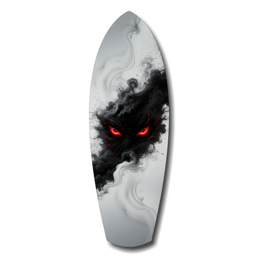 Smoke Beast Red Eyes Dark Fantasy Glass Wall Art.