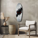 Smoke Beast Red Eyes Dark Fantasy Glass Wall Art.
