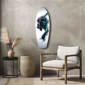 Black Lion Cyan Lightning Glass Wall Art.