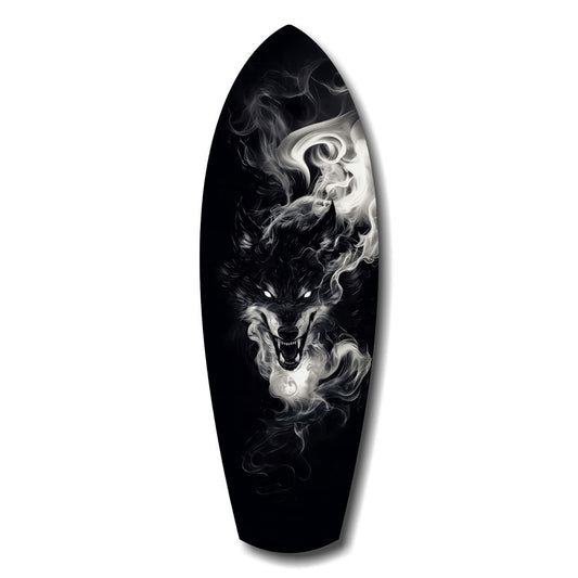Smoke Wolf Dark Spirit Glass Wall Art.