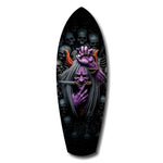 Purple Hannya Mask Skulls Dark Glass Wall Art.