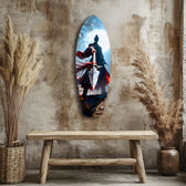 Samurai Spear Moonlight Glass Wall Art.