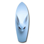 Pale Blue Rabbit Red Eyes Minimal Glass Wall Art.