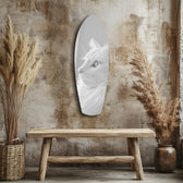 White Cat Profile Minimal Glass Wall Art.