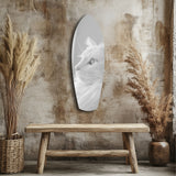 White Cat Profile Minimal Glass Wall Art.