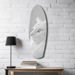 White Cat Profile Minimal Glass Wall Art.