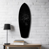 Snarling Black Wolf Dark Glass Wall Art.