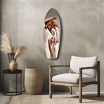 Bronze Female Figure White Paint Glass Wall Art.