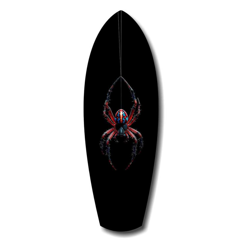 Hanging Spider Dark Macro Glass Wall Art.