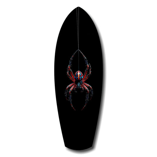 Hanging Spider Dark Macro Glass Wall Art.