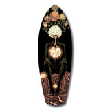 Brain Flowers Roots Surreal Glass Wall Art.