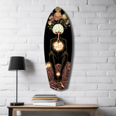 Brain Flowers Roots Surreal Glass Wall Art.