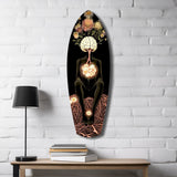 Brain Flowers Roots Surreal Glass Wall Art.