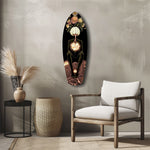 Brain Flowers Roots Surreal Glass Wall Art.