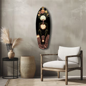 Brain Flowers Roots Surreal Glass Wall Art.