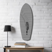 Optical Zebra Wave Lines Glass Wall Art.