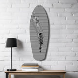 Optical Zebra Wave Lines Glass Wall Art.