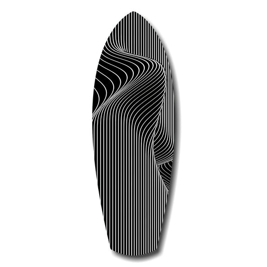 Op Art Wave Pinstripe Geometric Glass Wall Art.