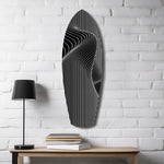 Op Art Wave Pinstripe Geometric Glass Wall Art.