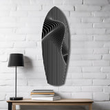 Op Art Wave Pinstripe Geometric Glass Wall Art.