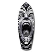 Screaming Face Op Art Swirl Surreal Glass Wall Art.