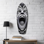 Screaming Face Op Art Swirl Surreal Glass Wall Art.