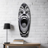 Screaming Face Op Art Swirl Surreal Glass Wall Art.