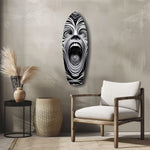 Screaming Face Op Art Swirl Surreal Glass Wall Art.