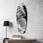 Ethereal Smoke Woman Profile Glass Wall Art.