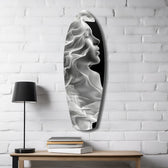 Ethereal Smoke Woman Profile Glass Wall Art.
