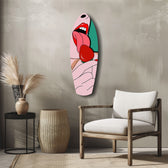 Pop Art Lips Strawberry Tongue Glass Wall Art.