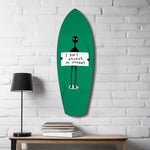 Alien Sign Quirky Humor Illustration Glass Wall Art.
