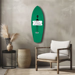 Alien Sign Quirky Humor Illustration Glass Wall Art.