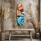 Coastal Cliffs Painterly Ocean Wave Glass Wall Art.