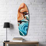 Coastal Cliffs Painterly Ocean Wave Glass Wall Art.