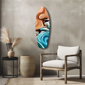 Coastal Cliffs Painterly Ocean Wave Glass Wall Art.