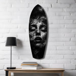 Smoke Sleeping Woman Dark Portrait Glass Wall Art.