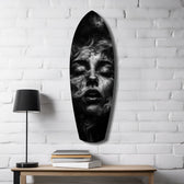 Smoke Sleeping Woman Dark Portrait Glass Wall Art.