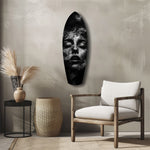 Smoke Sleeping Woman Dark Portrait Glass Wall Art.