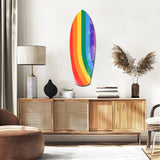 Rainbow Pride Stripes Vibrant Glass Wall Art.