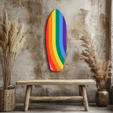 Rainbow Pride Stripes Vibrant Glass Wall Art.