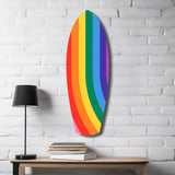 Rainbow Pride Stripes Vibrant Glass Wall Art.