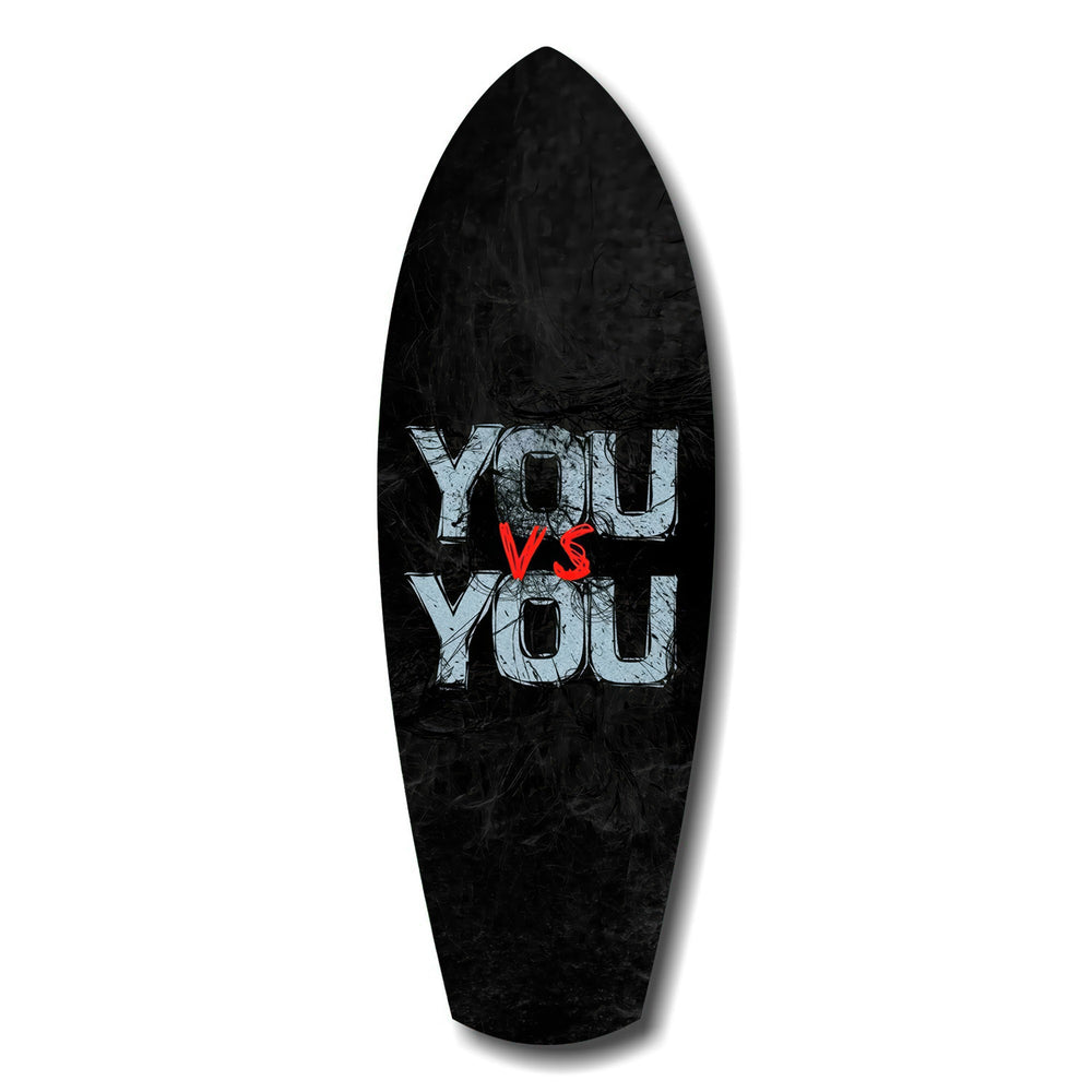 You vs You Grunge Motivational Glass Wall Art.